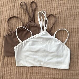 lululemon athletica Double Strap Bralette Set — White & Brown
